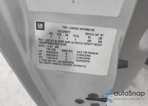 2001 Oldsmobile Alero Gls z USA, uszkodzony, nr VIN 1G3NF52E31C212725